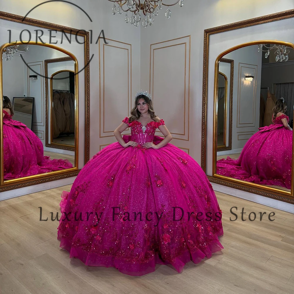 

Super Shiny Quinceanera Dresses Off Shoulder Crystal Ball Gowns for Sweet Birthday Party Customized Sleeveless vestidos de gala