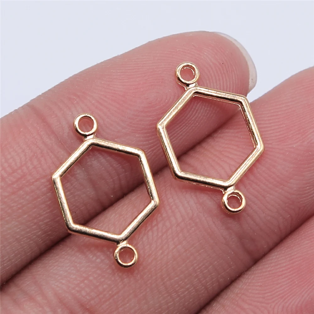 WYSIWYG 40pcs 19x13mm KC Gold Color Honeycomb Connector Charms For Jewelry Making DIY Jewelry Findings