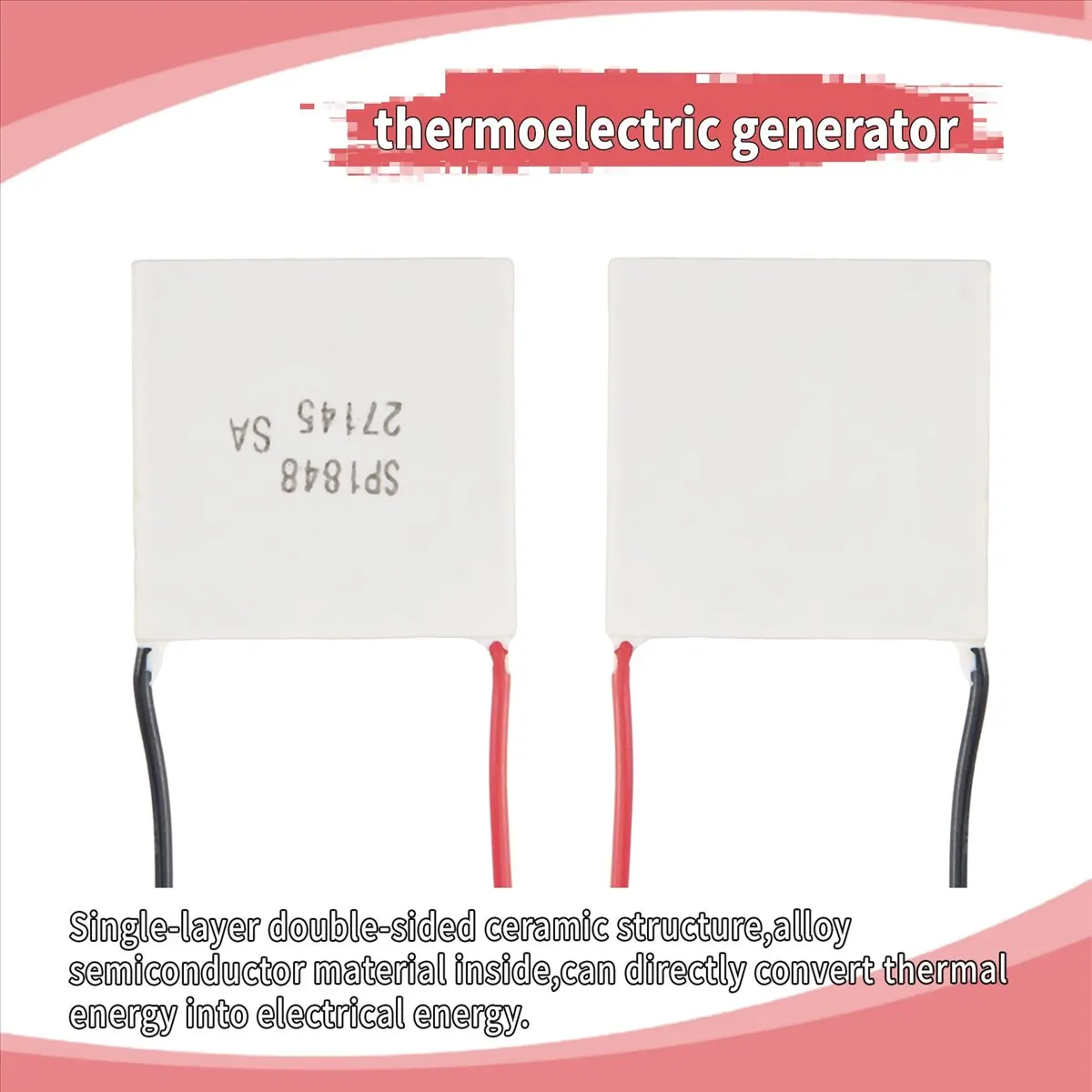 【STABLE QUALITY】Thermoelectric Peltier Module, High Temperature Thermoelectric Power Generator Peltier TEG 150Celsius,White 40X4