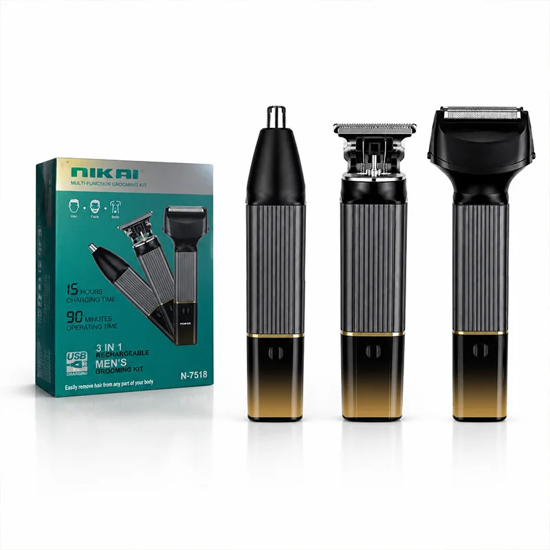 3-in-1 Elektrische Haarkapper Scheerapparaat Neushaartrimmer Oplaadbare Baardverzorgingsset Voor Mannen Multifunctionele Haartrimmer