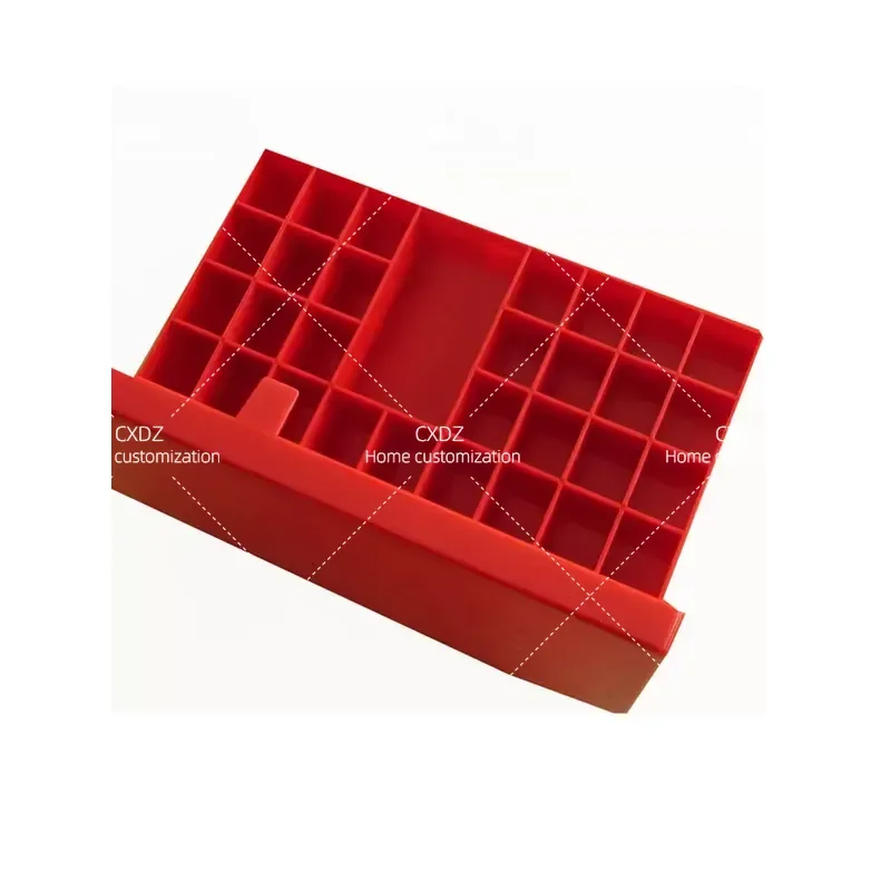 Red Radiographic Flaw Detection Box Orange Plastic Industrial Inspection Case Sturdy Engineering Word Code Finishing