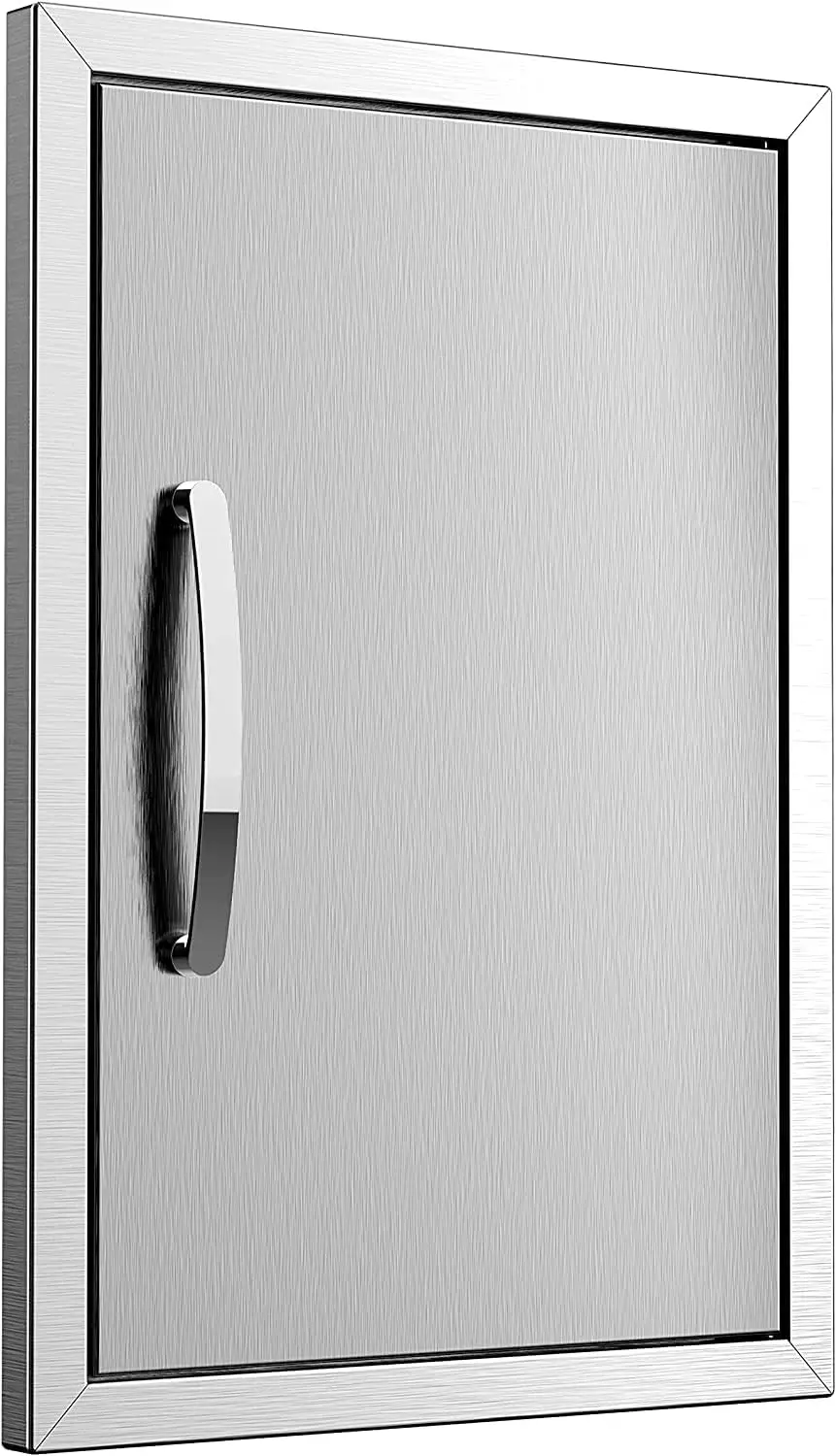 17W×24H inch Stainless Steel Single Latch Door, Rustproof, Premium Handle, Smooth Soft Edge, All Stainless Steel Construction