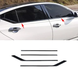 FIT FOR Nissan Altima 2019 2020 2021 2022 2023 steel Glossy Black carbon Car Window Trim Molding Cover trim Chrome delete