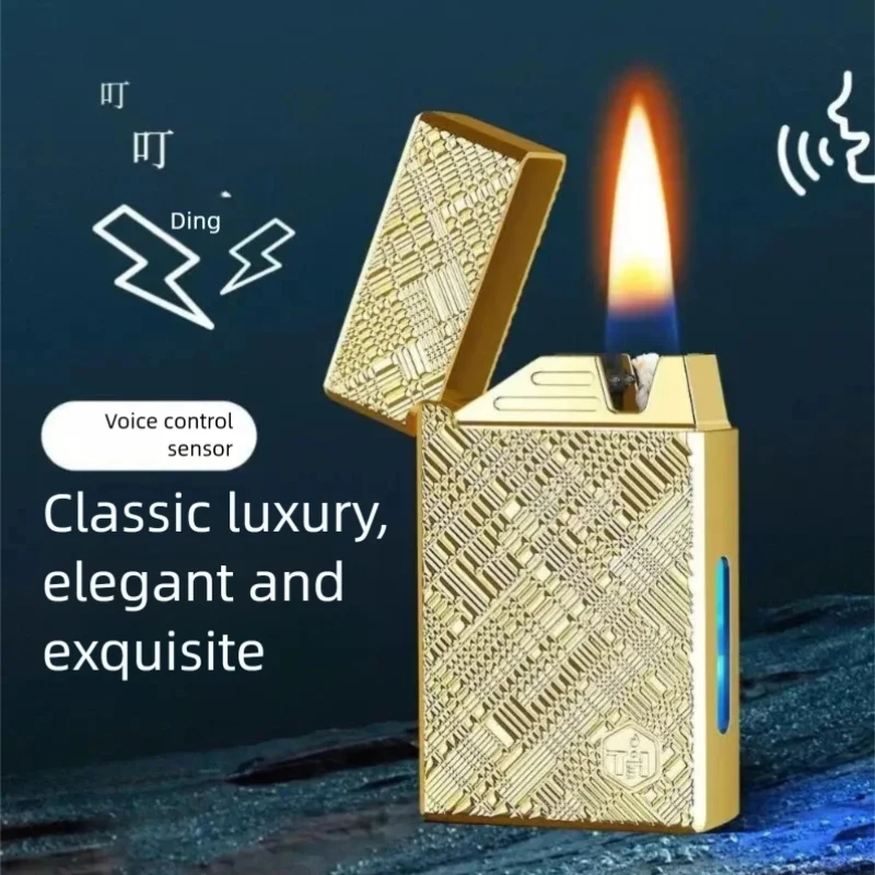2026 Smart Voice Control Lighter - Hybrid Oil/Electric System with 4 Ignition Modes, Windproof Tech Gadget for Outdoor/Camping