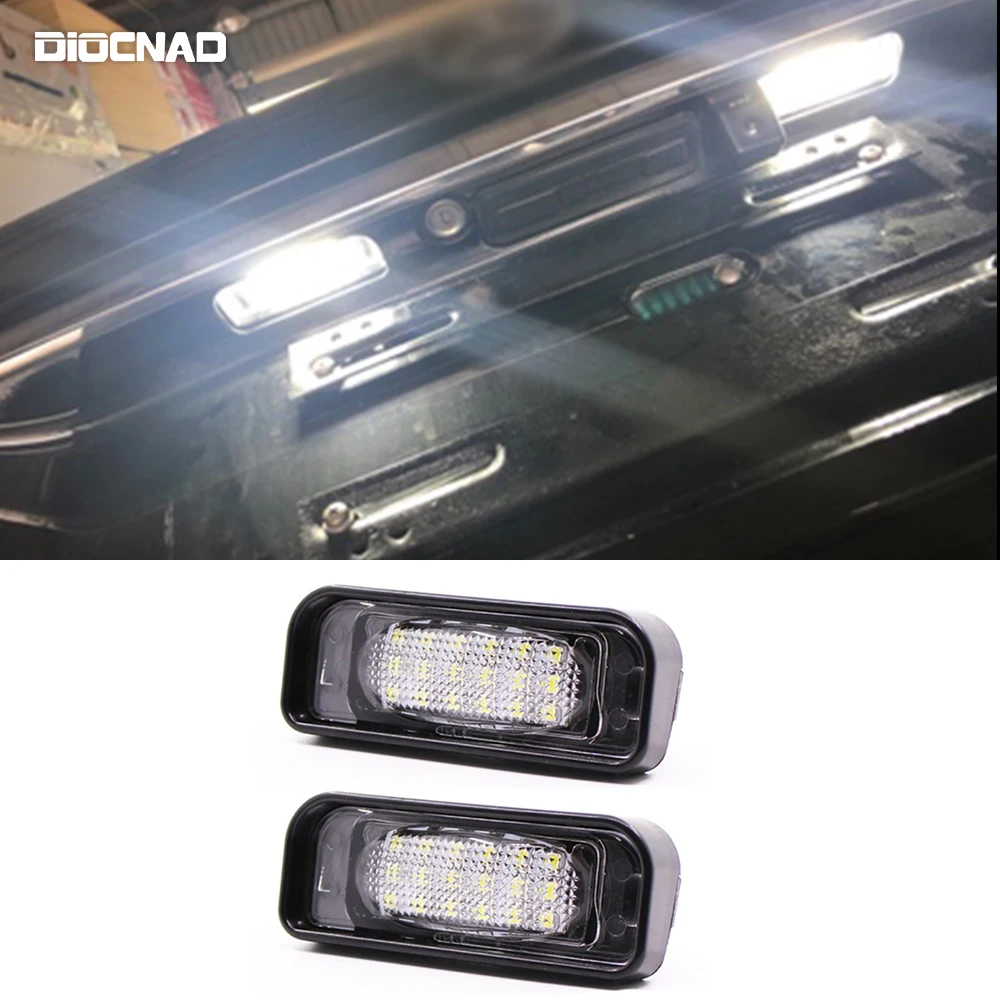 

2 шт. подсветка номерного знака для Mercedes Benz W220 S Class S320 S350 S500 S55 S600 S65 1999-2005 светодиодная лампа номерного знака Canbus
