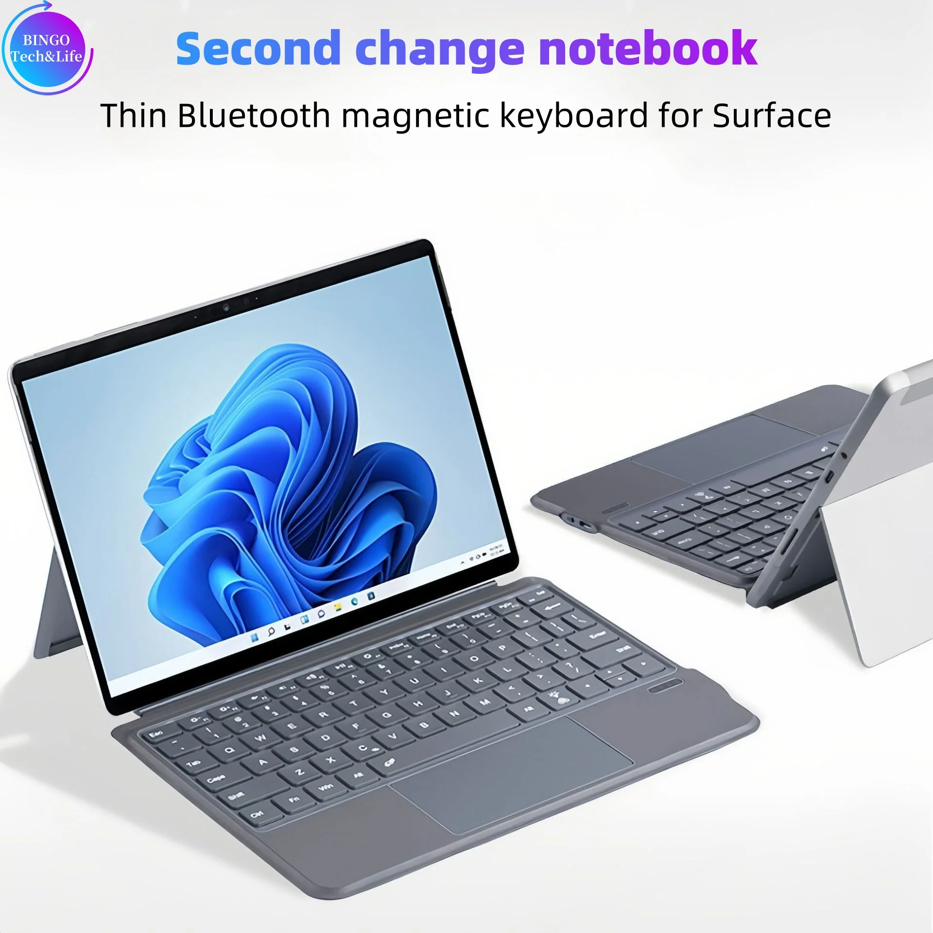 Surface Magnetic Keyboard for Surface Go1/2/3/4 Wireless Colorful Backlit Bluetooth Keyboard Protective Case Keyboard Cover