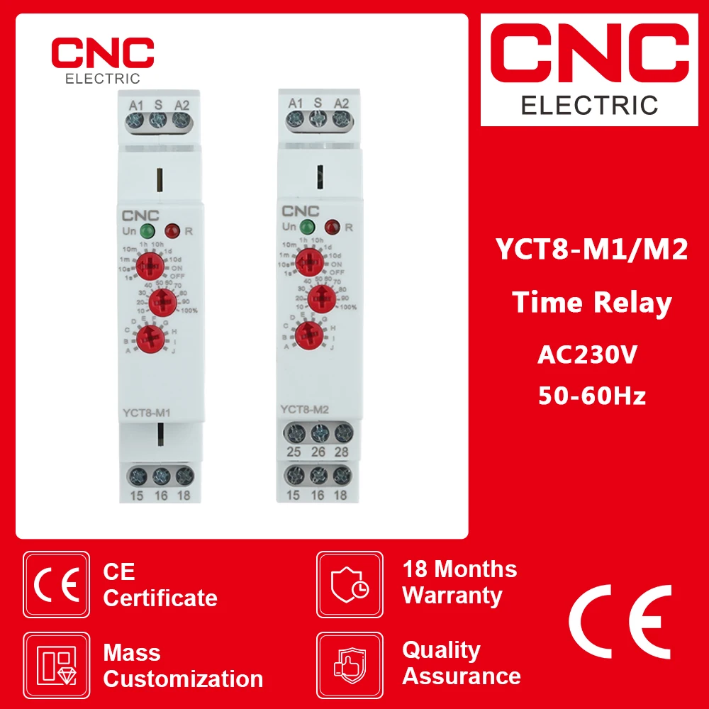 CNC 16A Multifunction Timer Relay with 10 Function Choices AC 230V Din Rail Type Time Delay Relay