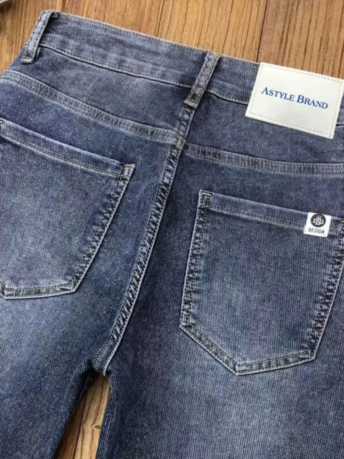 

Повседневные приталенные мужские джинсы Hong Kong Sle, летние синие модные брендовые эластичные узкие длинные брюки, хлопковые эластичные джинсы