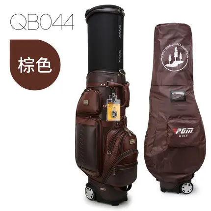 PGM microfiber leather aviation bag with pulley Golf bag Multi-function retractable ball bag 2022