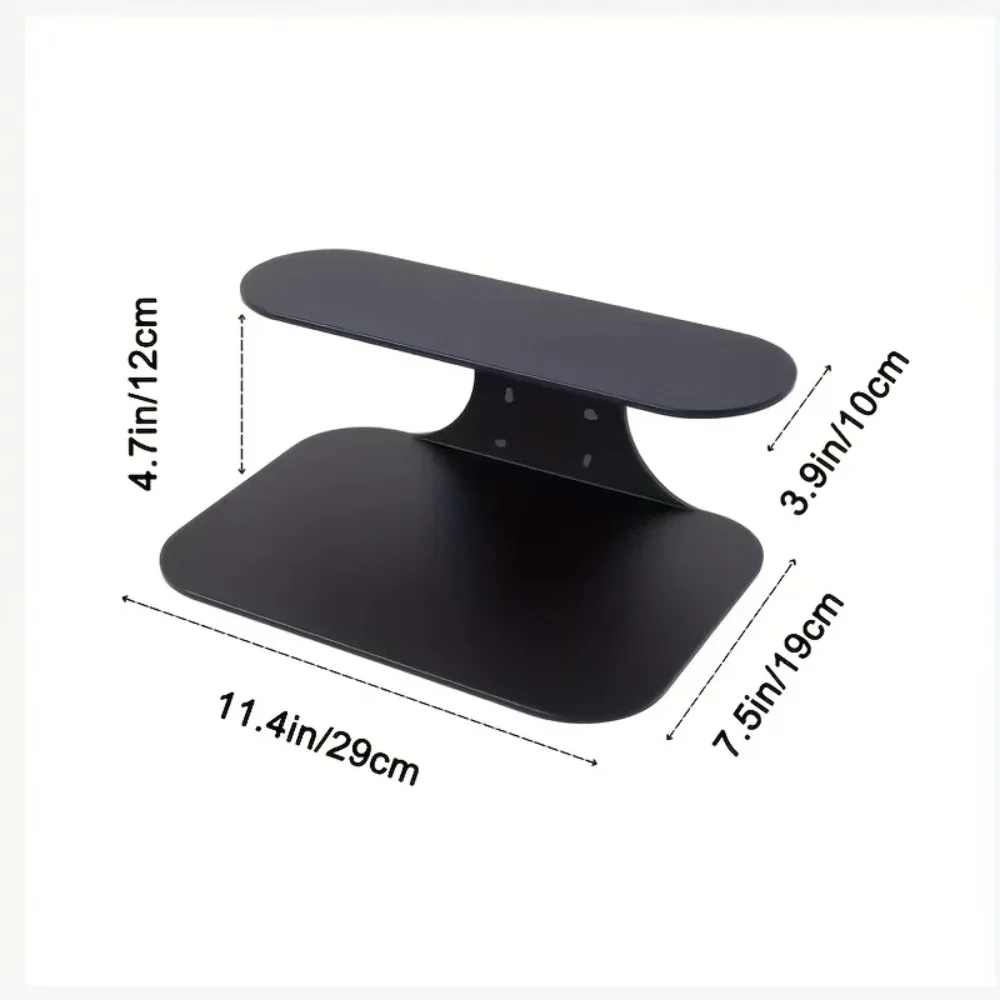 1PC Black Wall-Mounted Nightstand Two-Level Floating Shelf Easy Install Side Table for Bedroom Plants Books Storage