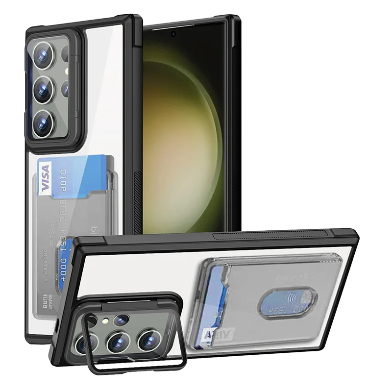 

Роскошный чехол-кошелек с отделением для карт и держателем для объектива, противоударный чехол для телефона Samsung S23 Ultra Plus S21 S20 FE A55 A35 A34 A15 A14 A24, чехол