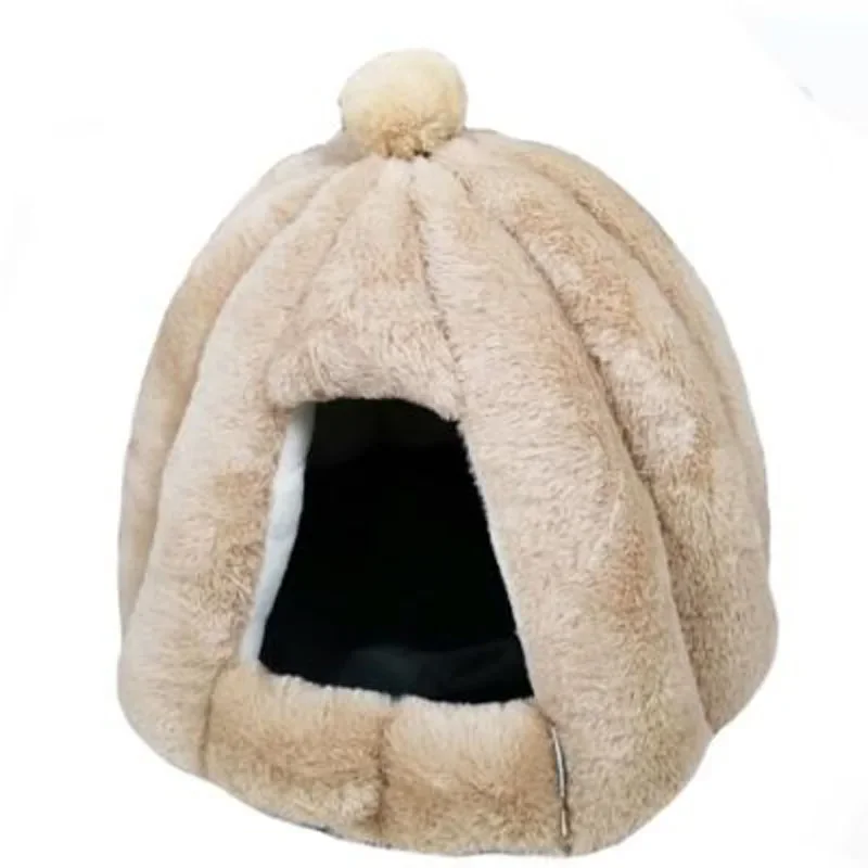 

Pet Dog House Nest Foldable Pet Bed Tent Soft Winter Warm Hat Shaped Dog House Comfortable Portable Travel Pets House Cat Kennel