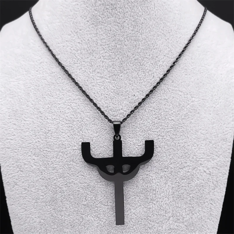 Goth Judas Priest Heavy Metal Band Symbol Necklace for Women Men Stainless Steel Black Color Pendant Neckalces Jewelry N1181S03