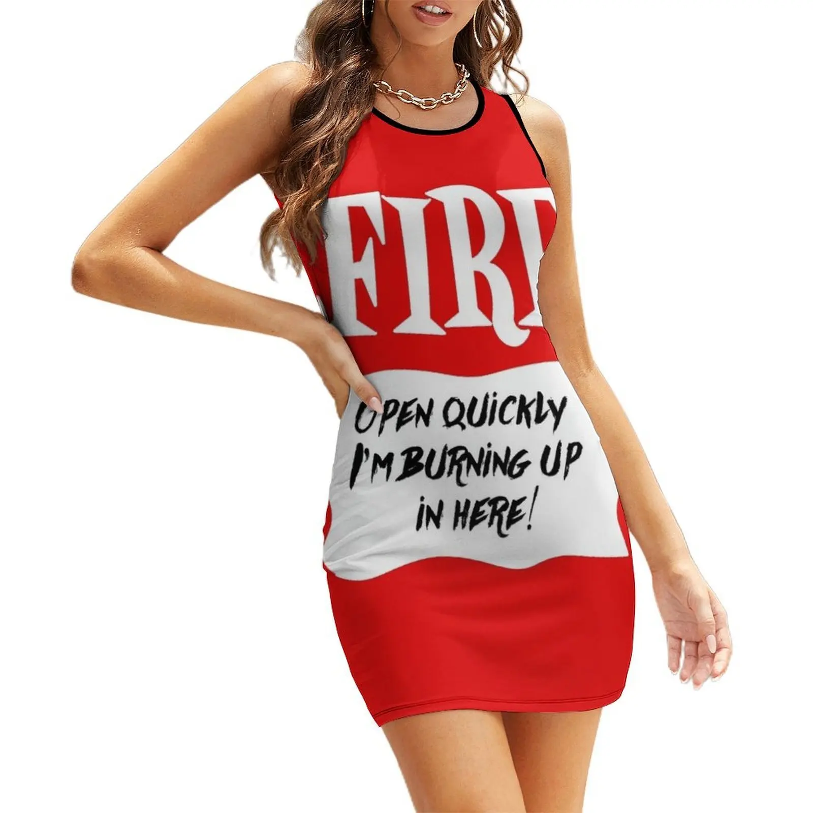 

Fire Hot Sauce Halloween Quick and Easy Costume Taco Sleeveless Sundress dress summer dresses for woman