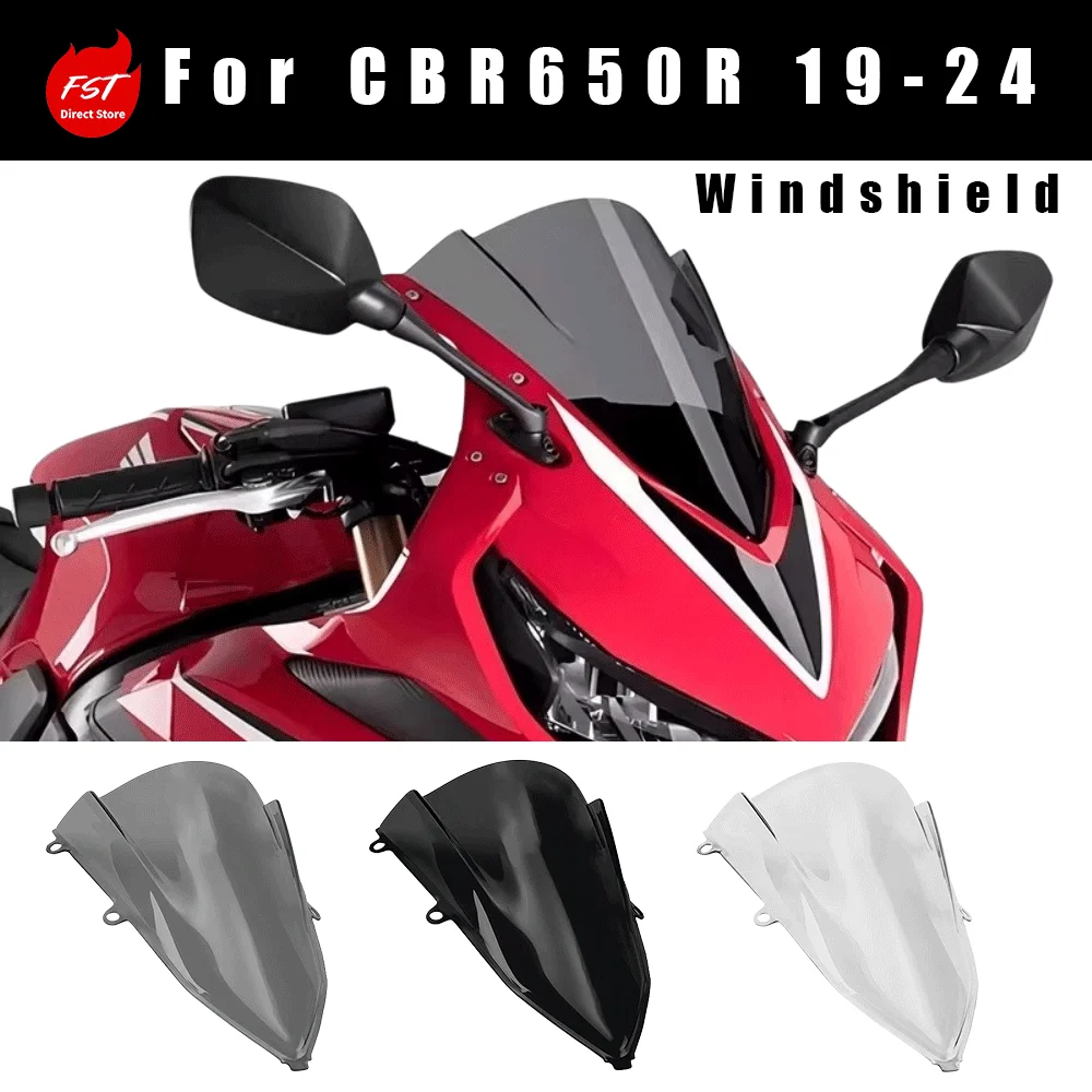 

Fits 2019-2024 CBR650R, Heightened Racing Windscreen, Track Style Raised Windshield