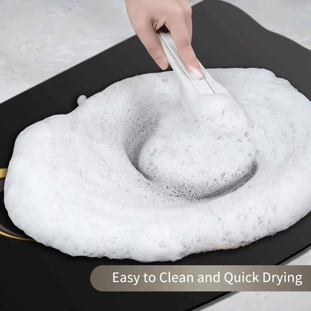 Modern Luxury Marble Bath Mat Super Absorbent Diatomite Bathroom Rug Quick Dry Non-Slip Shower Carpet Toilet Floor Mat