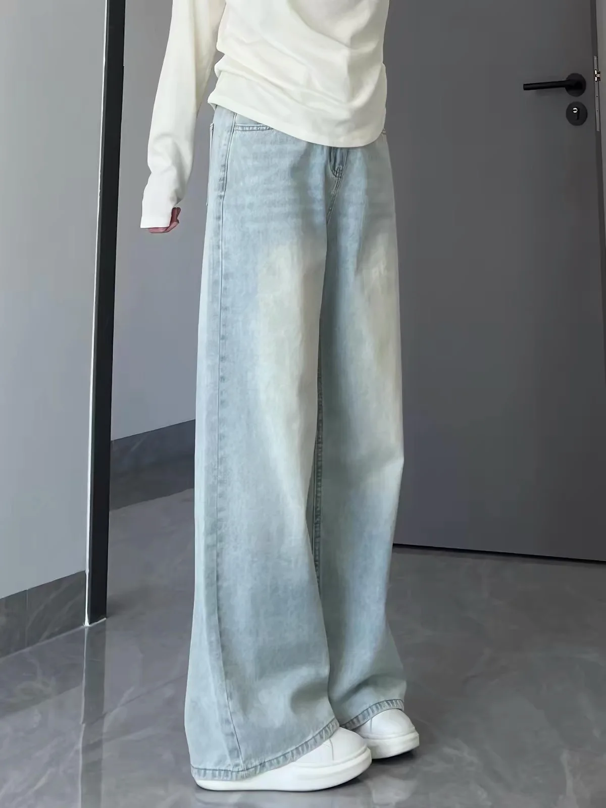 High Waist Wide Leg Jeans Women's Autumn 2026 New Style Pear Shape Body Loose Drapey Long Pants 150cm Small Stature Denim Ski...