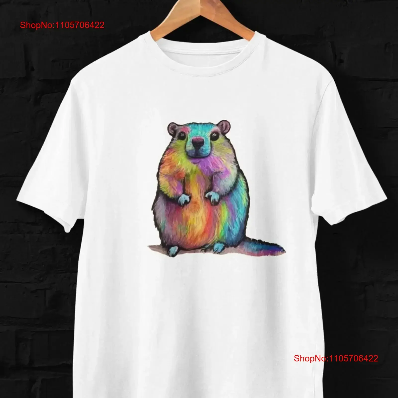 Rainbow marmot T Shirt Animal Lover Little Groundhog Cute Groundhogs Clothing Happy Day vintage Washed Comfortable