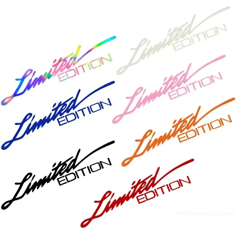 Bicycle Stickers Laser Stickers LIMITED EDITION English Letter Car Front Decor Reflective Decal Styling Sticker Decals 16*4cm