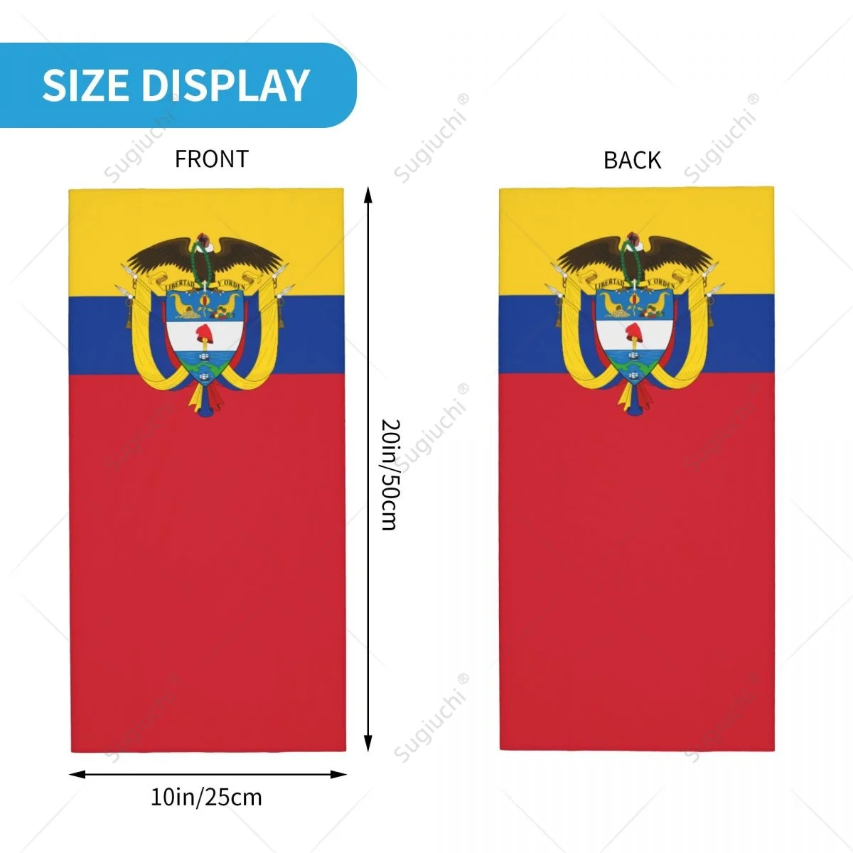 Unisex Colombia Vlag Halsdoek Sjaal Hals Gezichtsmasker Sjaals Halswarmer Naadloze Bandana Hoofddeksels Fietsen Wandelen