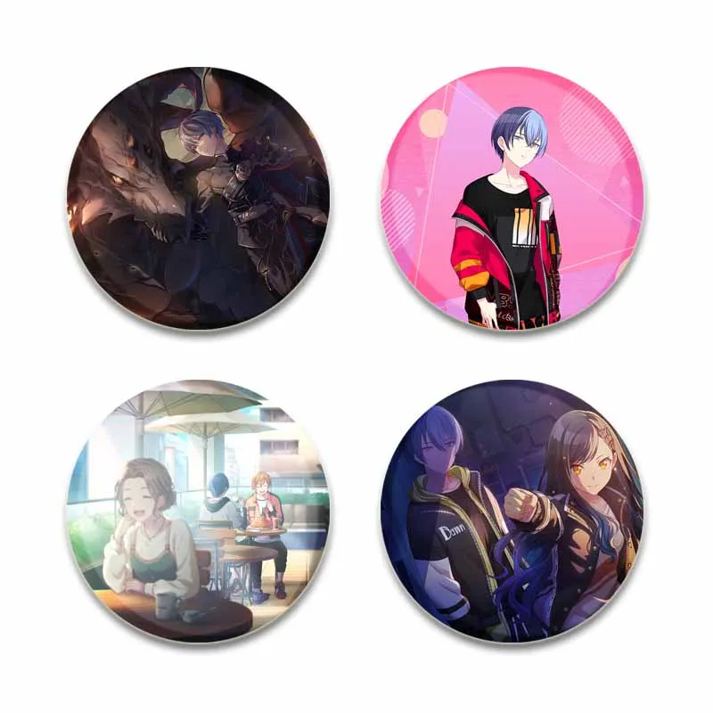 Project SEKAI Wonderlands×Showtime Aoyagi Toya Tinplate Badge Creative Round Anime Brooch Button Pins for Bag Clothes Fans Gifts