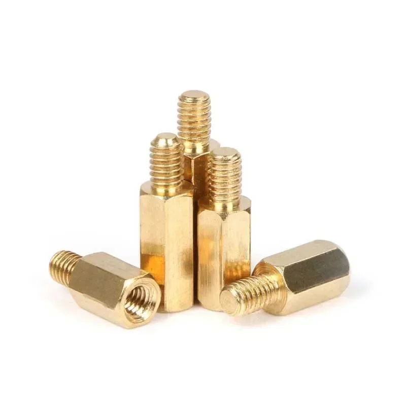 rGuOsyXj M4 M5 M6 Thread 6mm/7mm/8mm Hex Brass Male Female Standoff Board Rack Stud Hexagon Threaded Pillar PCB Column Bolt Scre