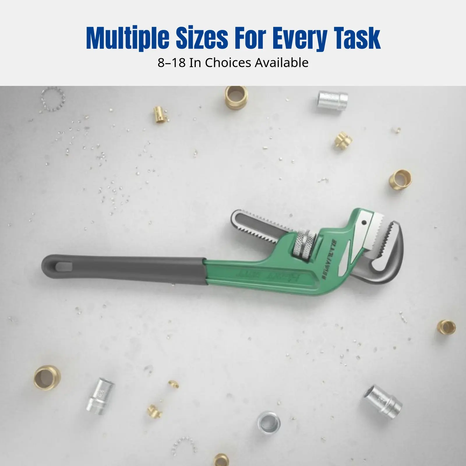 Offset Jaw Wrench, Heavy Duty, Multi-Functional, Commercial Grade, Adjustable, Plumbing Tool, Carbon Steel, Accessories Included