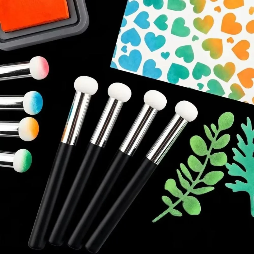 8Pcs Reusable Mushroom Head Cosmetic Brush Soft DIY Craft Makeup Sponge Applicator Washable Ergonomic Handle Art Painting Sponge