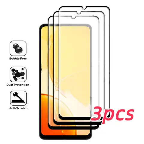 3PCS 9D Glass For vivo Y19 Y17 Y15 Y12 Y11 Y15A Y15s Y95 Y93 Y27 Y28 Y18 Y30 Y04 Y25 Y90 Y33 Y37 Tempered Glass Screen Protector