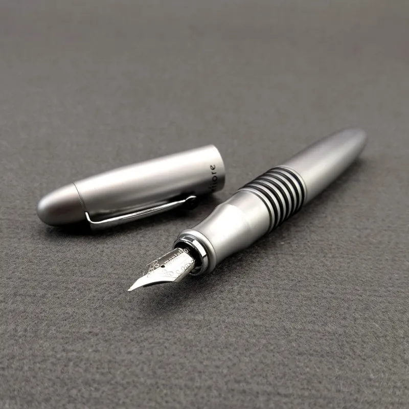 

Montefiore Silver Pocket Fountain Pens High-end Matte Metal F/M/Bent Curved 0.5/0.7mm Nib School Ink Pens Writing Smooth PENS