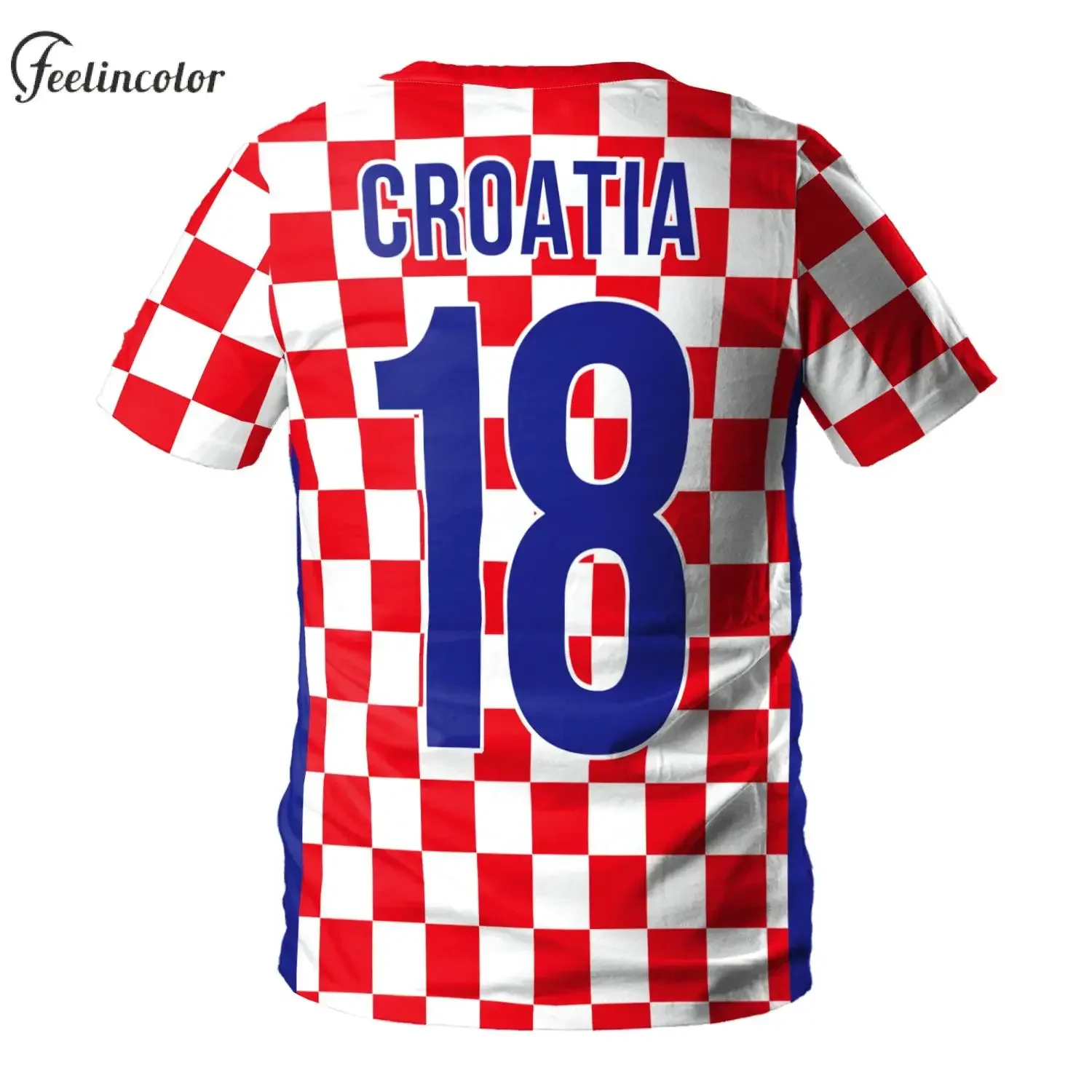 2026 Jersery Croatia T-Shirt for Men Flag Tee Shirts Fashion 18 Soccer Top Red White Grids Football Jerseys Unisex Clothing