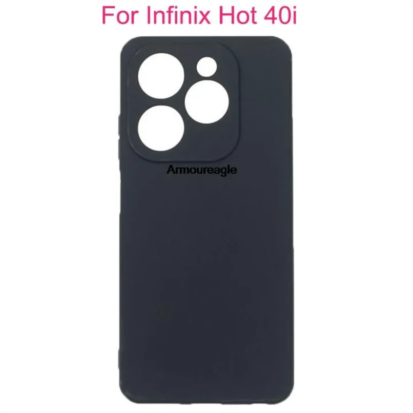 black matte soft tpu case on for infinix hot 40i hot40i back cover cases protection coque shield