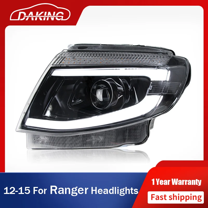 Car Headlight For Ford Ranger T6 2012-2015 Car автомобильные товары LED DRL Hella 5 Xenon Lens Hid H7 Everest Car Accessories