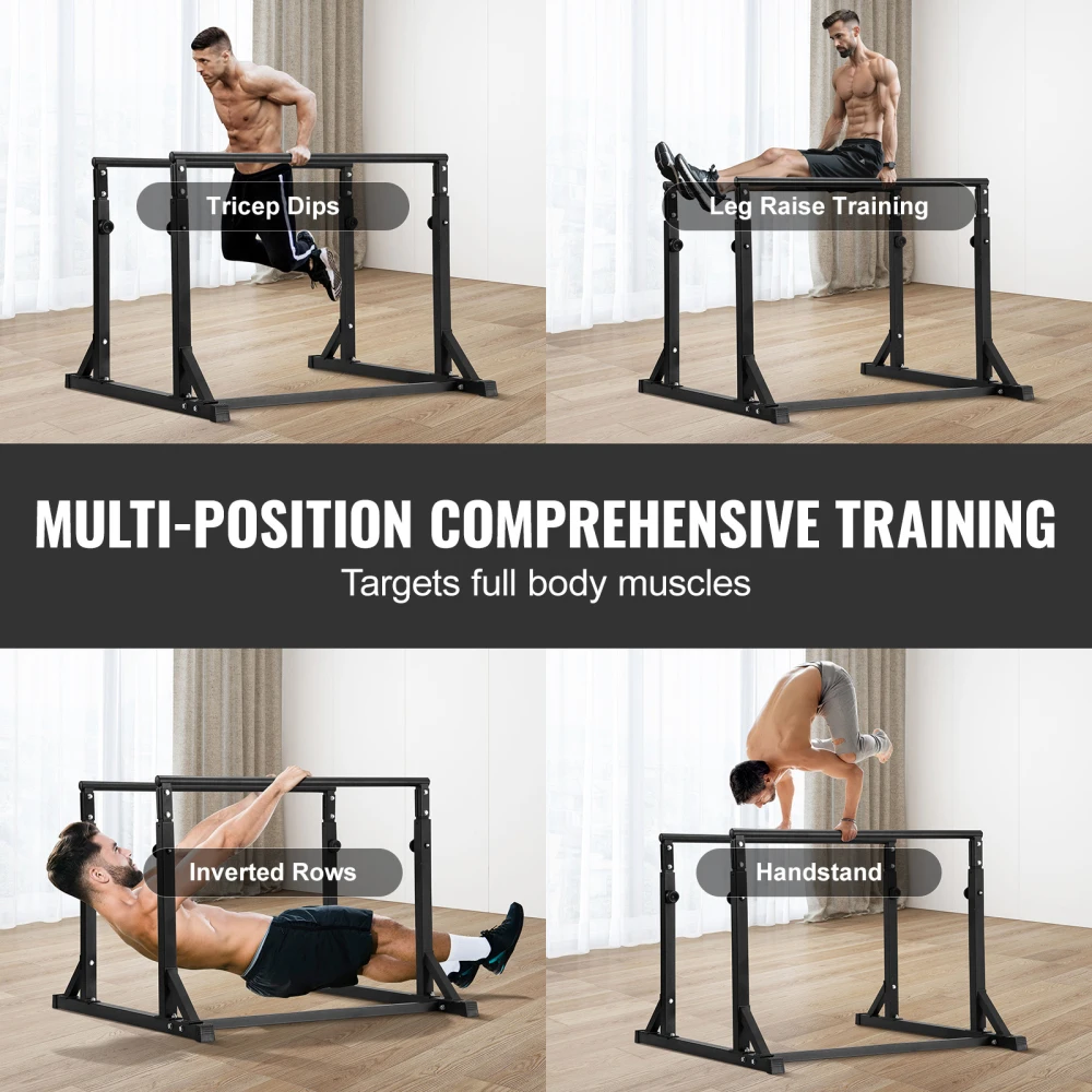 Ye Dip Bar, 800 lbs Capacity, Heavy Duty Adjustable Height Dip Stand Station, Fitness Workout Dip Bar with Stabilizer, Parallette Push Up Stand, Parallel Bars for Home Gym Strength Training