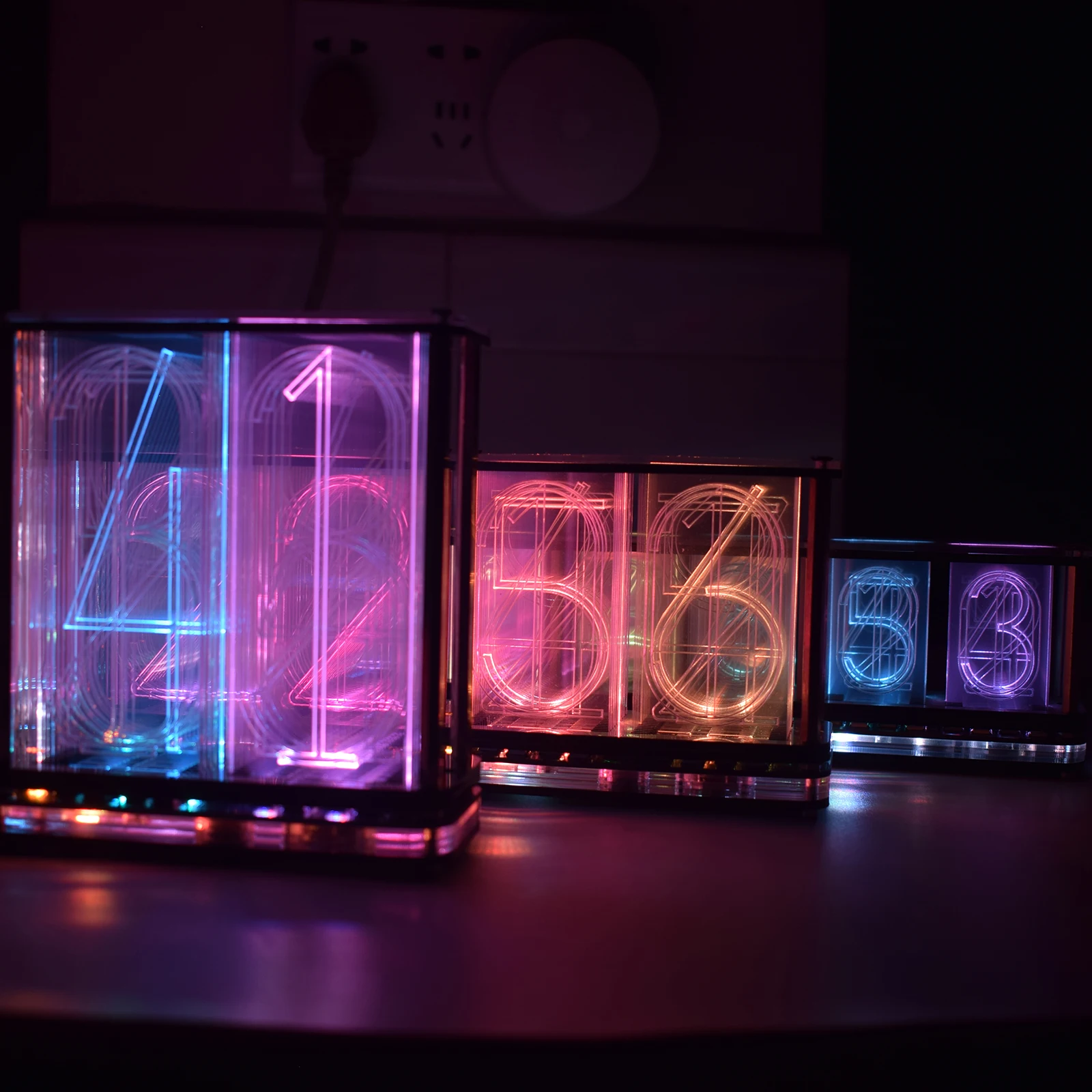 DIY LED Digital Retro Glow Analog Nixie Tube DS3231 Electronic Clock Rainbow RGB Full Color Music Spectrum Display Kit