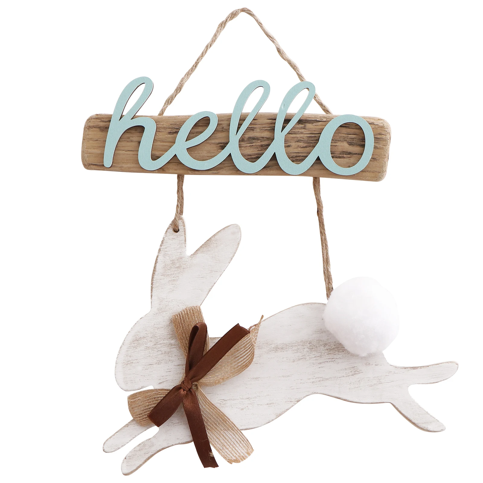 

Baby Easter Bunny Ornaments Decoration Khaki Wooden Adorable Pendant Child Kids Gifts