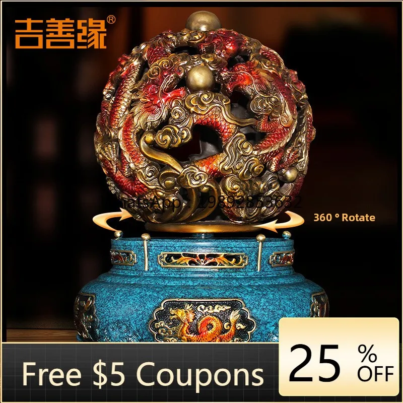 1LYY All-Copper Color Nine Turns of the Universe Qinglong Ding Desktop Ornament Shop Office Decoration Craft