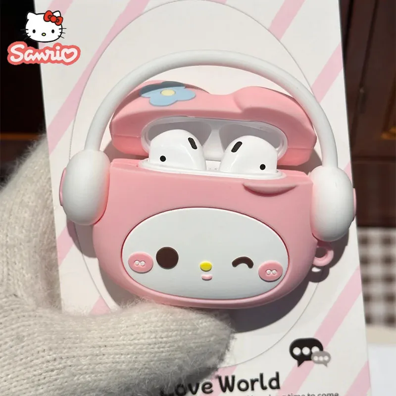 Наушники Sanrio Kuromi My Melody, аксессуары для наушников, мультяшная музыка, стильный аниме, защита от падения, подходит для Airpods 1,2,3,Pro,Pro2