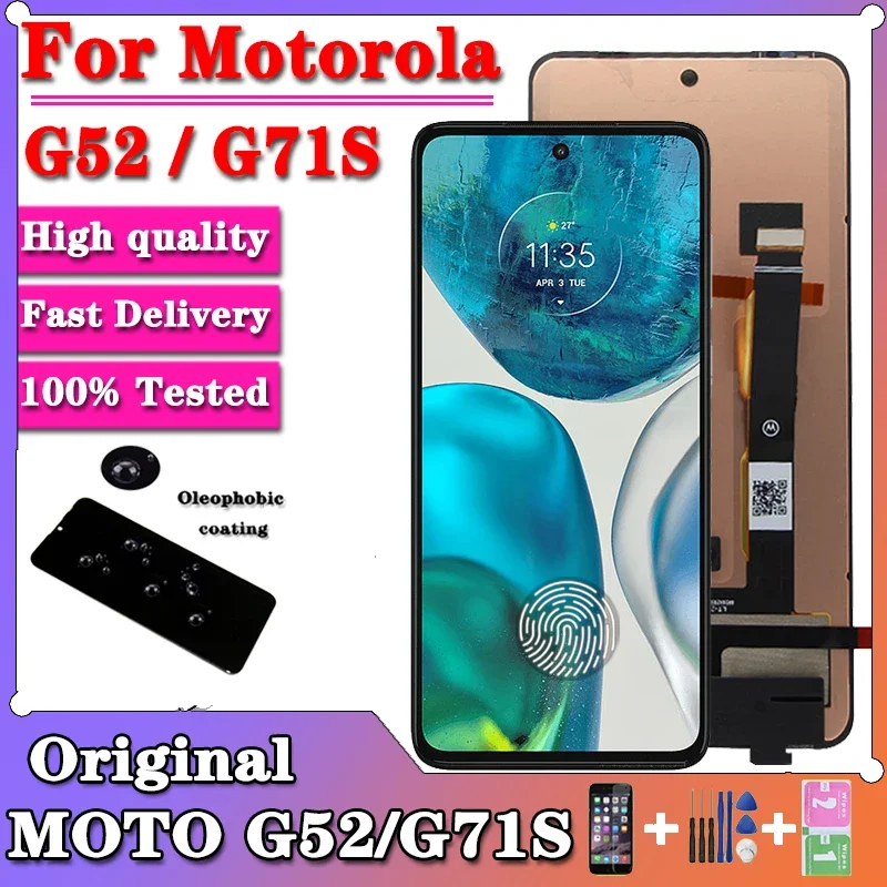 

AMOLED 6,6 "для Motorola Moto G52 ЖК-дисплей XT2221-1 Дисплей Сенсорная панель Дигитайзер экрана в сборе для Moto G71s ЖК-дисплей