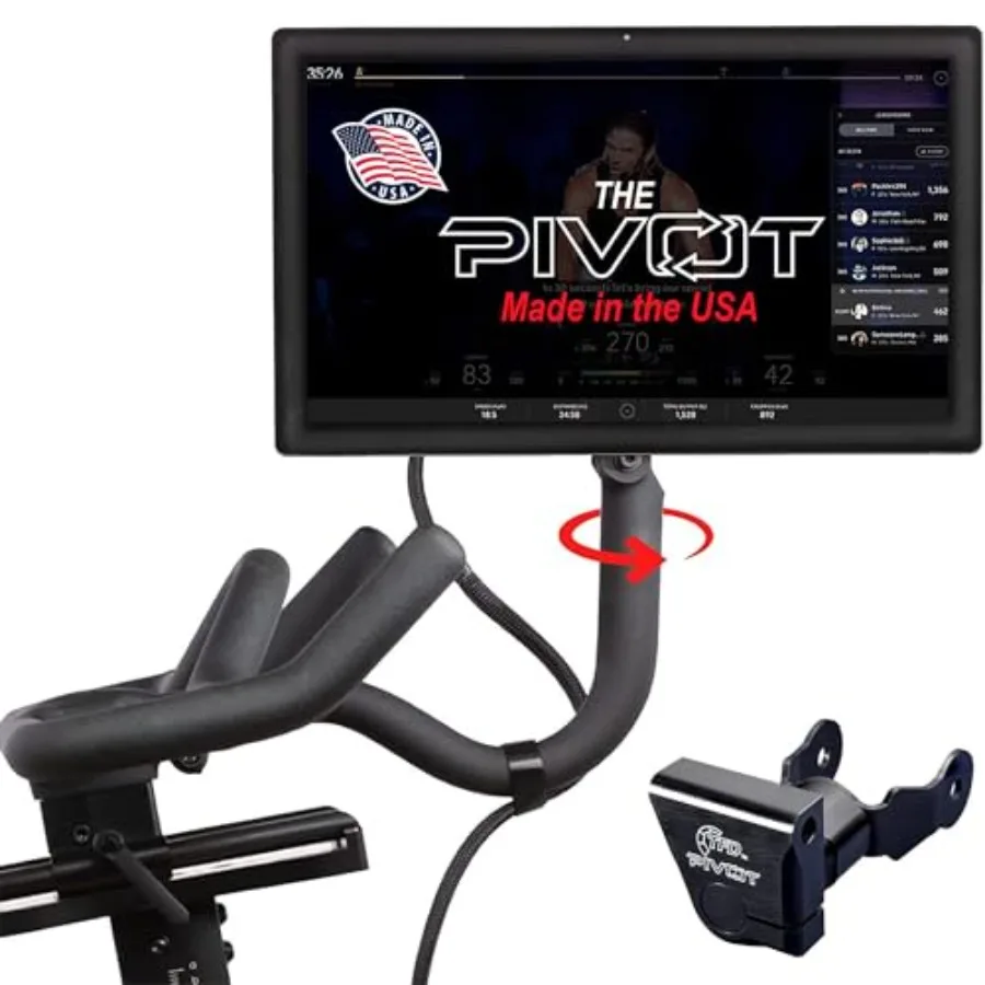 360-Grad Verstellbare Bildschirmhalterung für Peloton Bike, Hergestellt in den USA, Sanfte Rotation, Einfache Einstellung, Kompatibel mit Allen Peloton Modellen