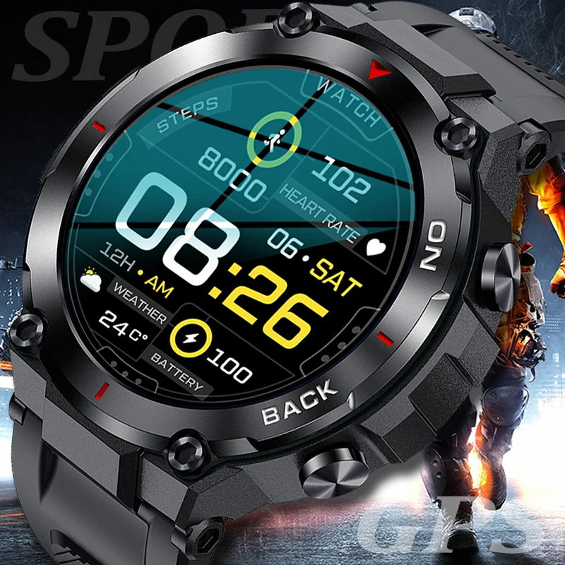 

2023 GPS New Smart Watch Men 480mAh Bracelet Sports Fitness Outdoors Watch IP68 Waterproof Smart Clock Call Reminder Smartwatch