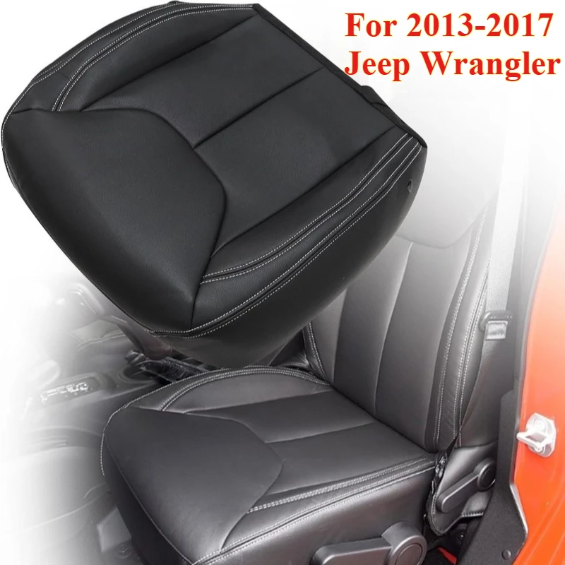

1PCS Car Front Driver Side PU Leather Seat Cushion Bottom Seat Cover for 2013-2017 Jeep Wrangler，Car Interior Accessories