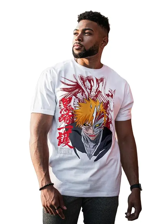 2026 Bleach Ichigo Kurosaki Hollow Form Anime Graphic Tee Graphic Cotton Tee Printing High-end Luxury Unisex Style