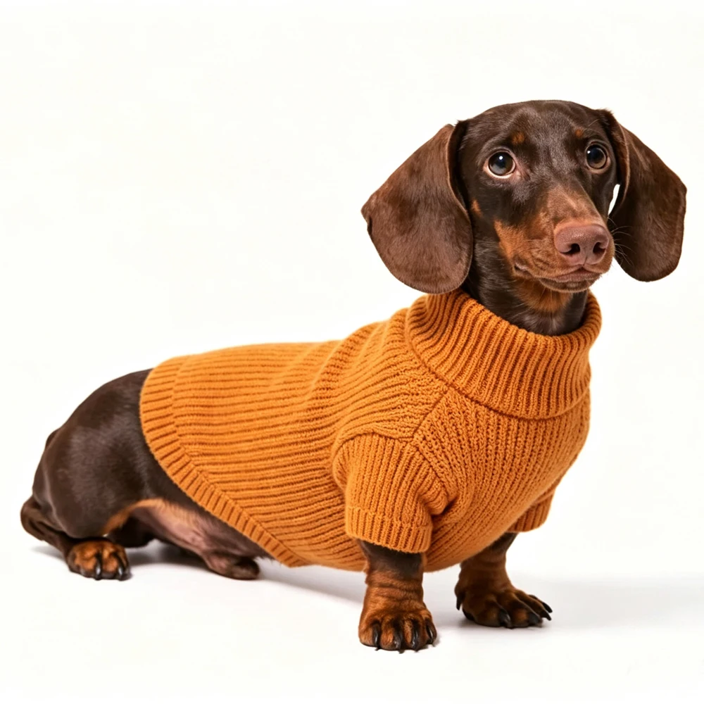 Effen gebreide trui voor windhonden, zachte winterkleding voor dachshonden, warme jas voor windhonden in de herfst en winter.