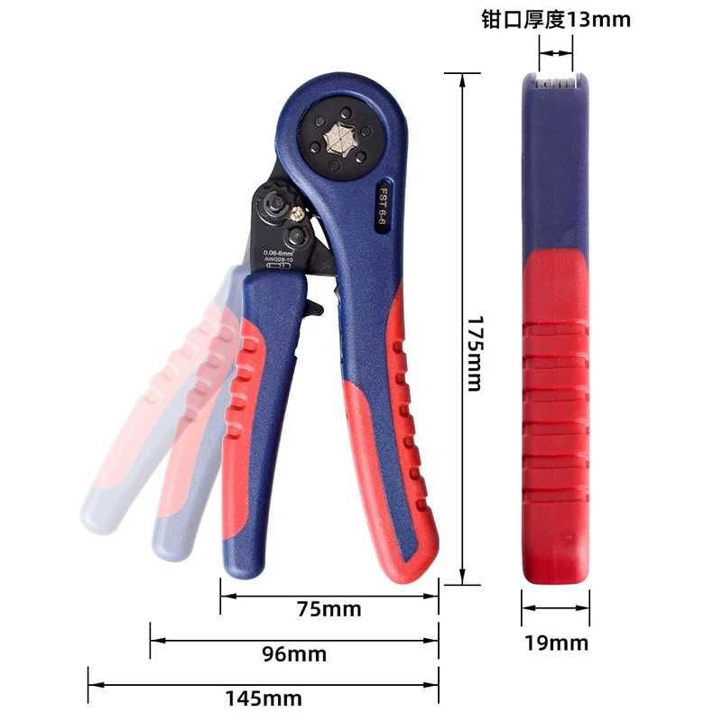 Outil de sertissage de virole de fil, pince à sertir à cliquet auto-ajustable HSC8 6-4A pour AWG28-10, outil de sertissage de qualité supérieure