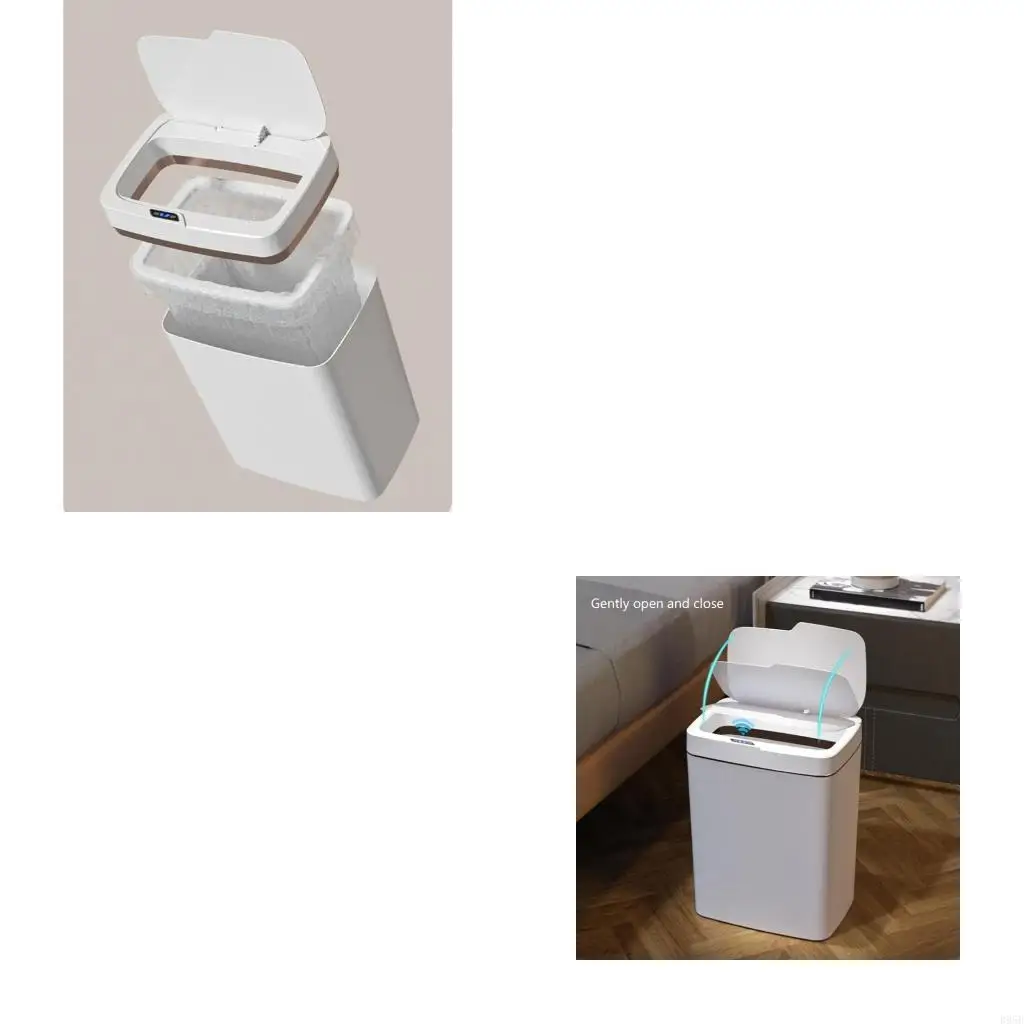 

Battery Powered Waste Basket with Sensors Lid Easily Disposal Automatic Garbage Can for Cleanliness Enthusiasts B95B