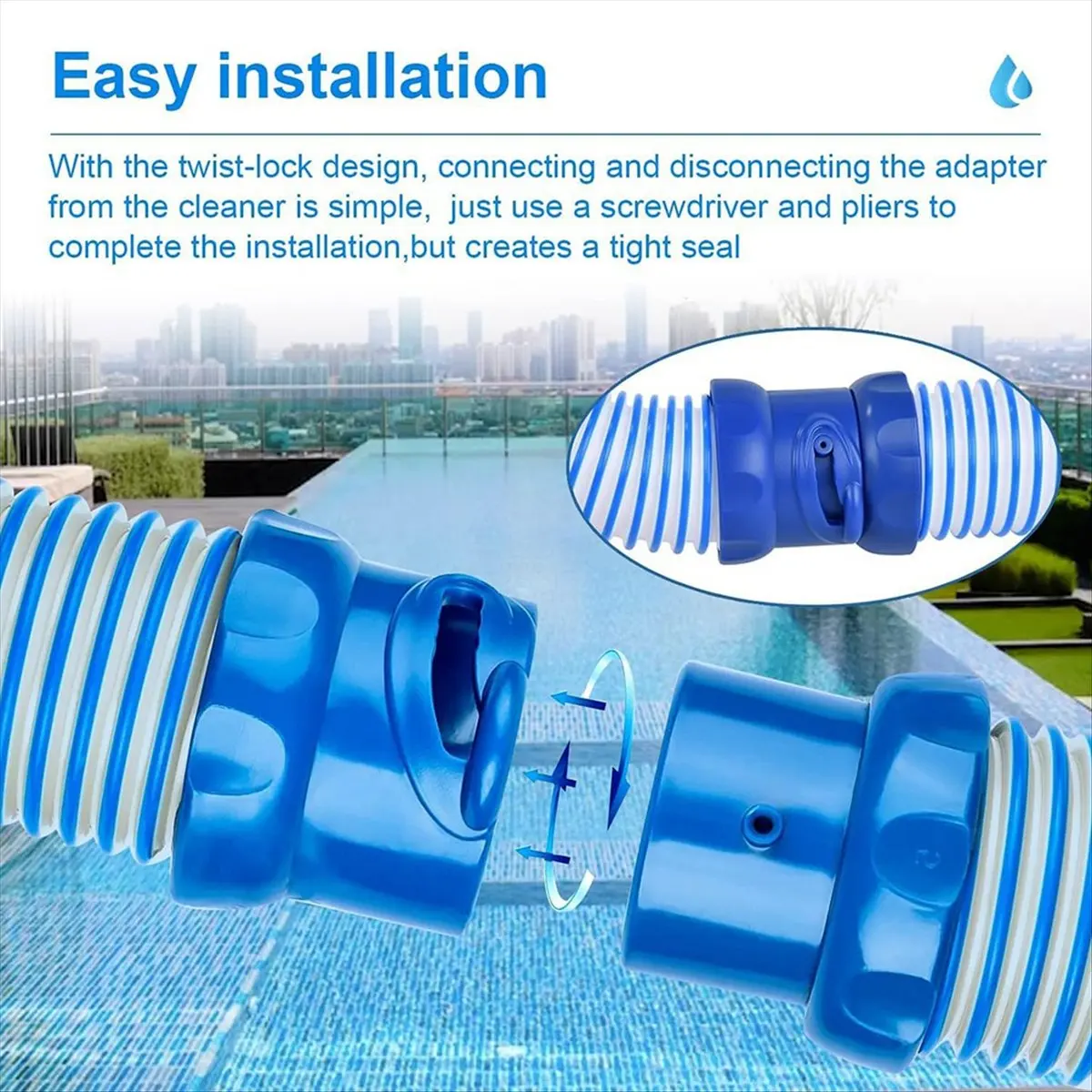 (AD11) 5 Pcs Pool Cleaner Hose Replacement Kit for Zodiac Mx6 Mx8,R0527700 Pool Vacuum Twist Lock Hose Replacement Parts