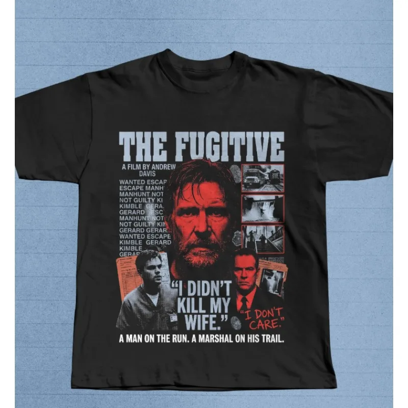 Movie Themed T-shirt From 'Outlaws of The World', 90s Retro Thriller T-shirt for Men Summer New Unisex High Street Couple Outfit