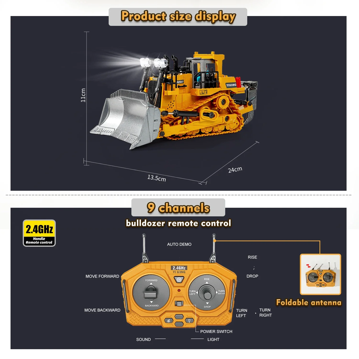 Excavadora con Control remoto para niños, vehículo de ingeniería de 2,4G, juguetes de coche, camión volquete, regalos de cumpleaños y Navidad