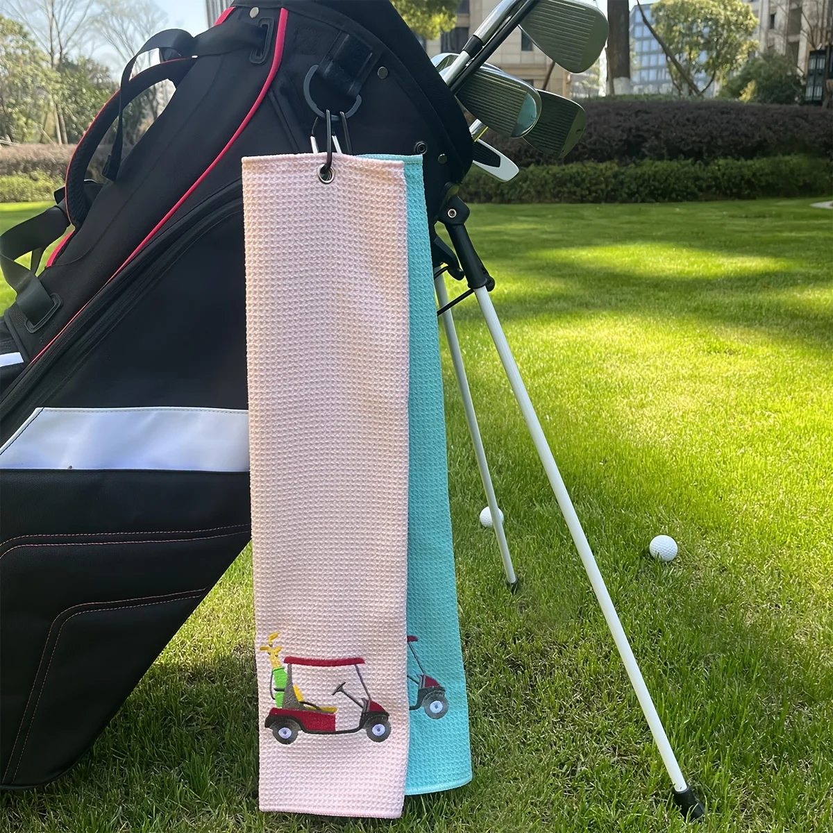 High-Quality Embroidered Interesting Women'S Golf Towel, Quick-Drying  Super Absorbent Waffle Fabric,  Suitable for Golf Bags,